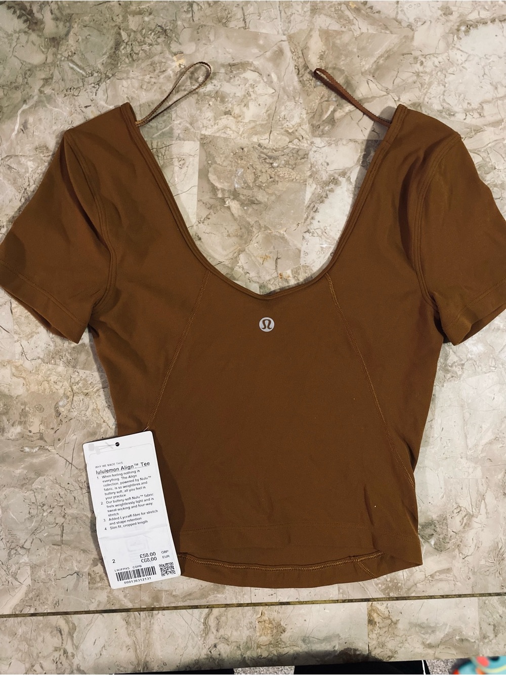 lululemon athletica Women's Brown Scoop-Back Crop Top